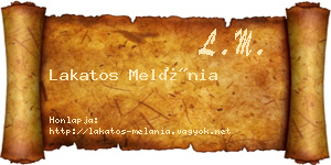 Lakatos Melánia névjegykártya